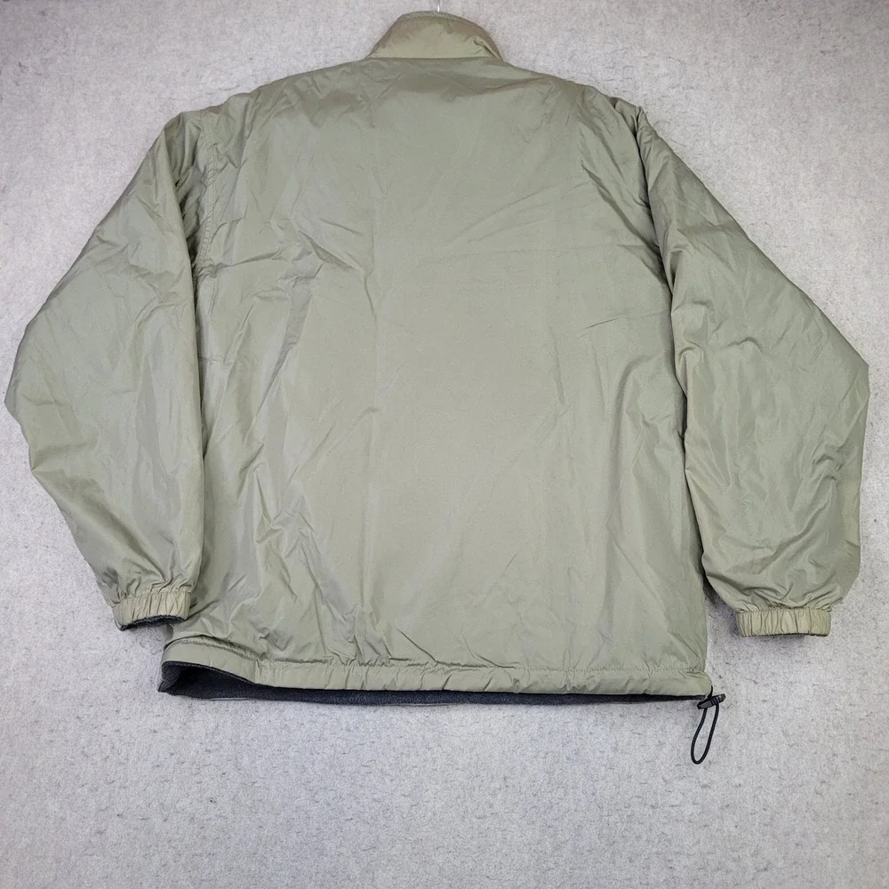 Old Navy Jacket Mens Large 1/4‎ Zip Gray Pullover Windbreaker Reversible Fleece